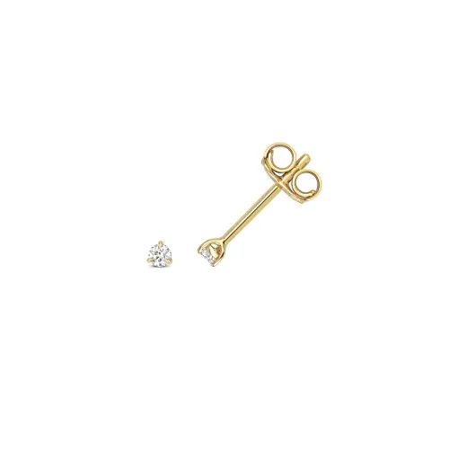 Diamond 3 Claw Earring Studs 0.06ct 18ct Yellow Gold